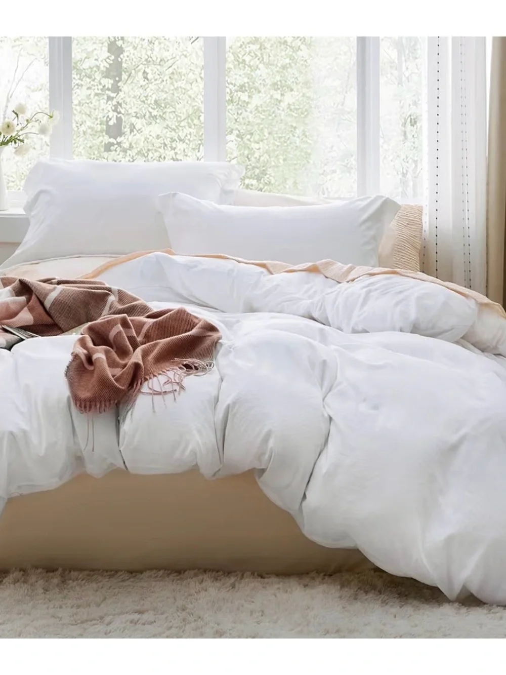 White Duvet Cover Set - Soft King Size Bedding
